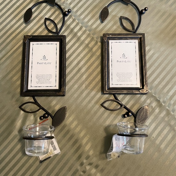 PartyLite Other - PartyLite Black and Gold Metal Wall Sconce Pair